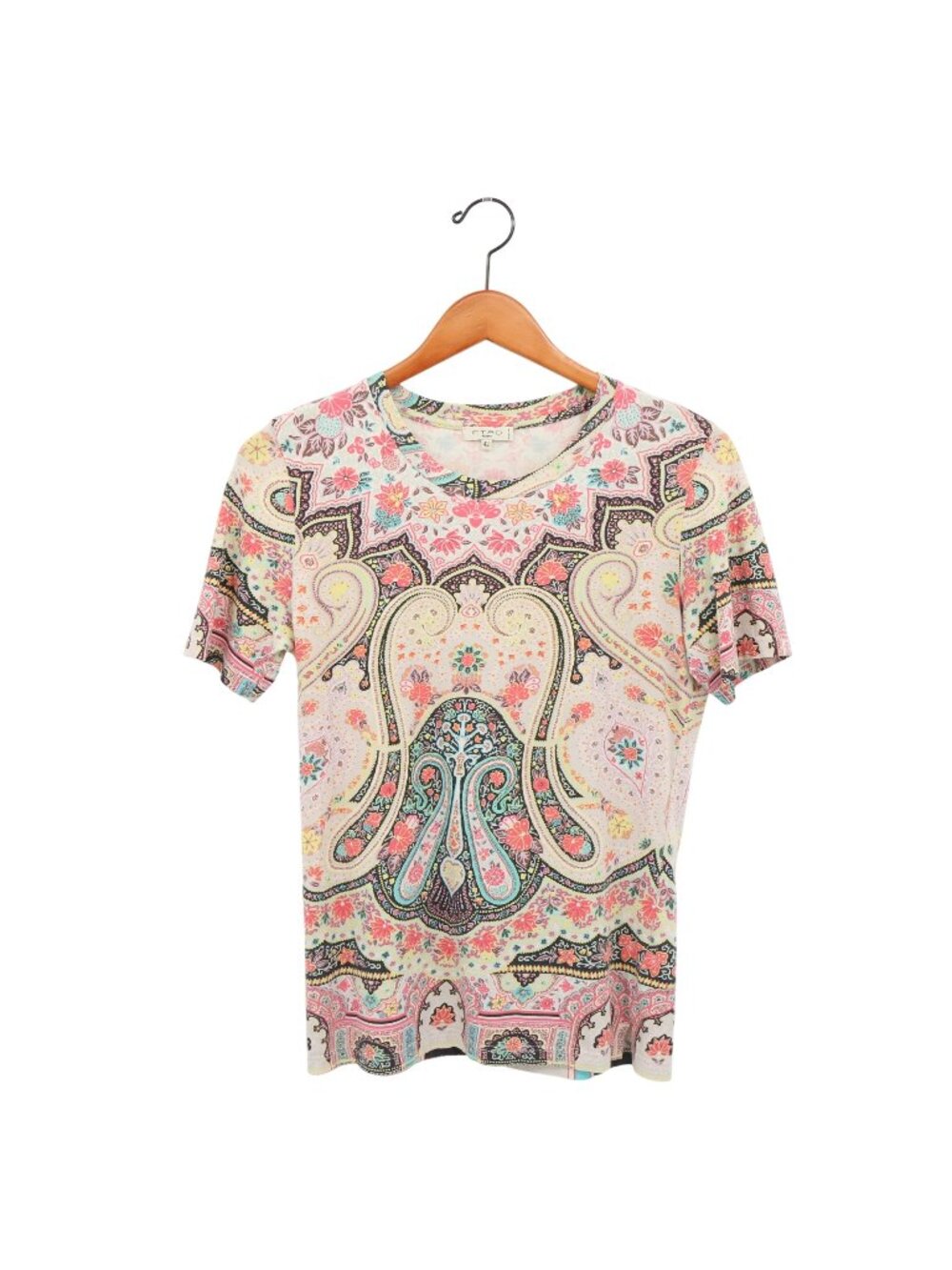 Etro Paisley Print Cotton Jersey T-shirt Short Sleeve Top 42
